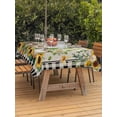 thumbnail image 3 of Outdoor Tablecloth with Umbrella Hole for Patio/Picnic/Party/Camping, Sunflower Gnomes Waterproof Table Cloth Rectangle Table Cover Washable, Spring Farmhouse Vintage Daisy Floral Leaf (54"x 80"), 3 of 8