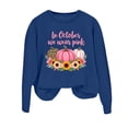 thumbnail image 4 of Women's Halloween Hoodless Sweatshirt Pullover Long Sleeve Casual Crewneck for Daily Autumn Winter Fashion Tops Women Blue S, 4 of 4