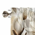 thumbnail image 5 of Retro Magnolia Kitchen Curtains and Valances Set, White Floral Vintage Pastoral Style Rod Pocket Window Valance 18 Inch Window Curtain Panels for Living Room Bedroom Laundry, 27.5x24in, 3 Pieces, 5 of 7