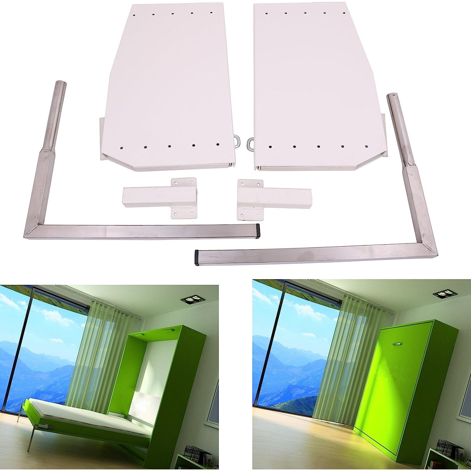 HElectQRIN DIY Murphy Wall Bed Mechanism Hardware Kit ，Vertical Wallbed