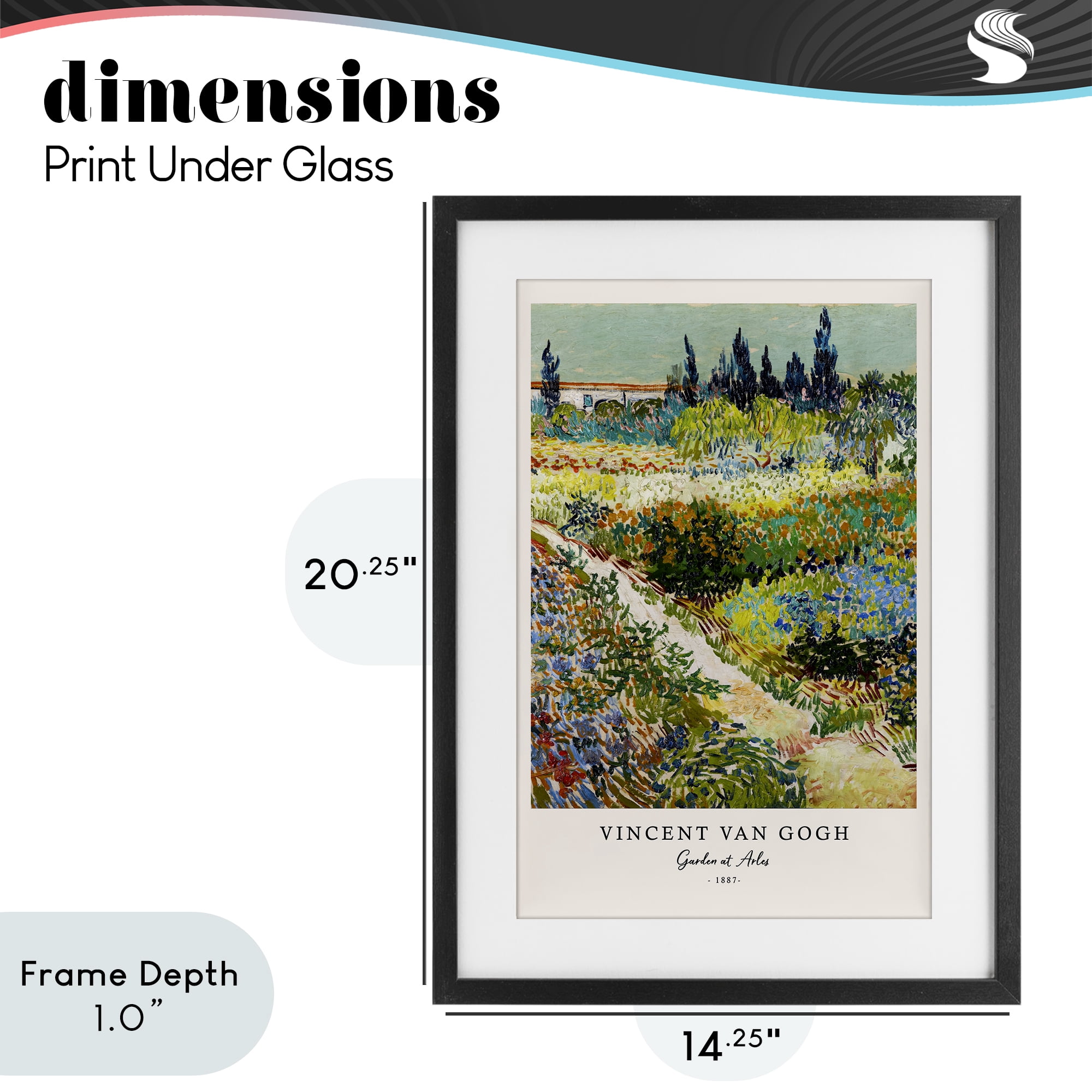 Stupell Industries Classic Garden At Arles Black Framed Print Under Glass, design by Vintage Hustle