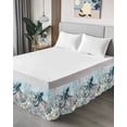 thumbnail image 4 of Ocean Octopus Bed Skirt California King Size 18" Drop Starfish Coral Flower Blue Theme Ruffled Wrap Around Bed Skirts Adjustable Elastic Bedskirt Dust Ruffle for California King Size Bed, 4 of 7