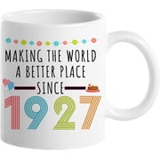 1927 99th Birthday Gifts for Women Men, Turning 99 Years Old Birthday Gift Coffee Mug for Mom, Dad, Grandma, Grandpa, 99th birthday Gifts Ideas, Fathers Day Mothers Day Christmas 11oz Cup