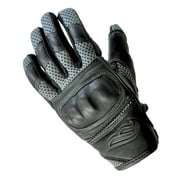Angle View: Men's Fulmer GT22 Vented Hard Knuckle Leather/Mesh Gloves Motorcycle Riding