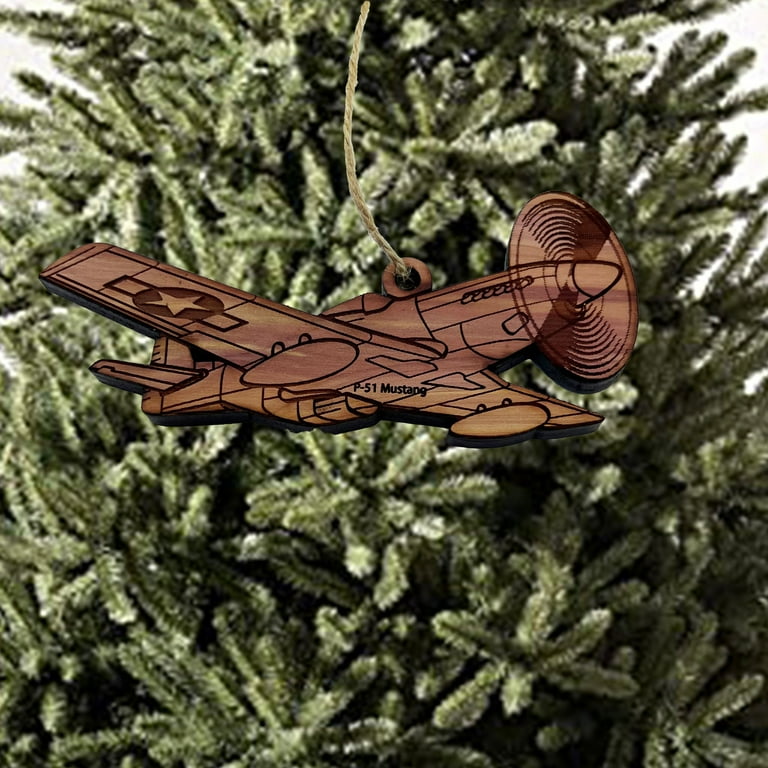P51 Mustang Plane - Cedar Ornament P51 Mustang Plane - Cedar Ornament