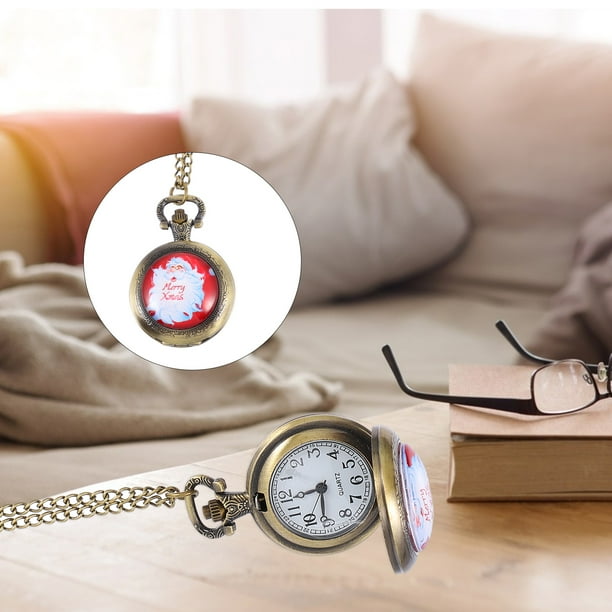 Vintage Pocket Watch Necklace Neck Chain Christmas Gift Holiday