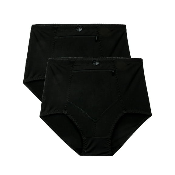 Barbra Women's Panties Travel Pocket Girdle Brief Small to Plus Size 2 Pack