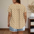 thumbnail image 2 of Jalioing Women's Short Sleeve Shirt Oversized Pleated Crew Neck T Shirt Plus Size Print Pullover Tee Summer, 2 of 6