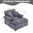 thumbnail image 2 of BUIORD 56" Accent Chair with Ottoman, Corduroy Single Sofa Chair Armchair with Pillows, Deep Seat Couch for Living Room, Gray, 2 of 7