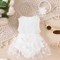 thumbnail image 4 of Baby Onesies Girl Baby Girl Lace Romper Dress Floral Lace Outfits Summer Toddler Clothes Jumpsuit with Headband, 4 of 7