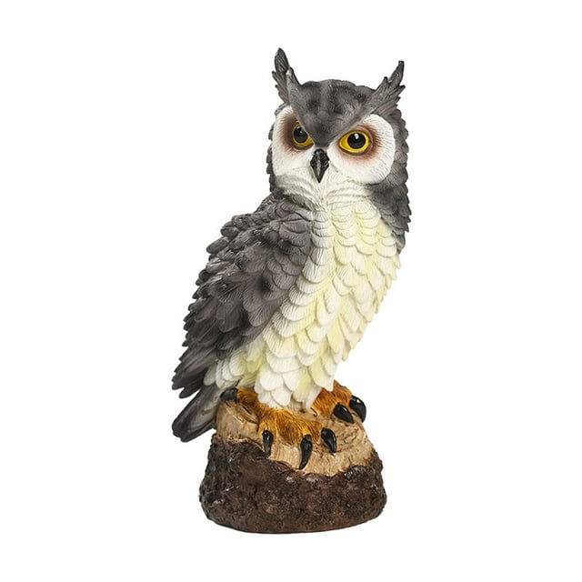 LCXmlly Owl Desktop Ornament Realistic Owl Ornament Synthetic Resin Garden Statue Housewarming Gift