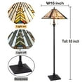 thumbnail image 5 of Tiffany Floor Lamp Mission Style Blue Stained Glass Floor Light for Reading Antique 16" Double Light Standing Lamp for Living Room Bedroom Home Office, 5 of 6