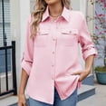 thumbnail image 2 of Levmjia Womens Shirt Blouse Long Sleeve Cotton V Neck Casual Work Office Top Comfortable Breathable Wrinkle Free Spring Fall Fashion, 2 of 8