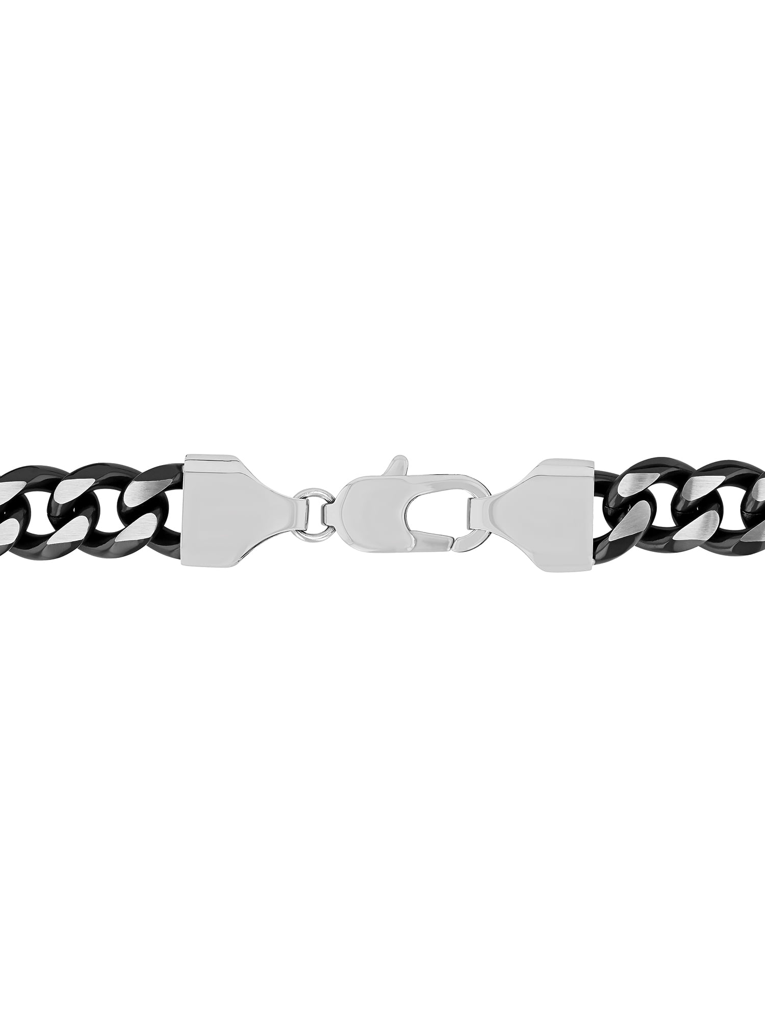 Men's Two-Tone Black Stainless Steel Curb Link Chain Necklace