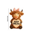 thumbnail image 2 of Highland Cow Resin Figurine Valentines Day Gift – Cute Keep Smiling Gift For Christmas, Valentine’S Day, Birthday, Friendship Desk Decor & Home Display 4.7" X 3.1" X 3.1" (Brown Highland Cow), 2 of 6