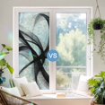Windows Rainbow Ribbons Black Swirling Ribbon Window Privacy Film, Boho Modern Minimalist ...