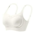 thumbnail image 2 of LangJing Wireless T-Shirt Bra, Women's Solid Color Sling Seamless Bra With Removable Pads Everyday Bras White,40, 2 of 5