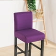 thumbnail image 2 of Stretch Bar Stool Covers, Soft Barstool Slipcover Elastic Spandex Furniture Chair Seat Cover with Elastic Bottom Dining Chair Covers Machine Washable for Living Room-Purple-Set of 2, 2 of 8