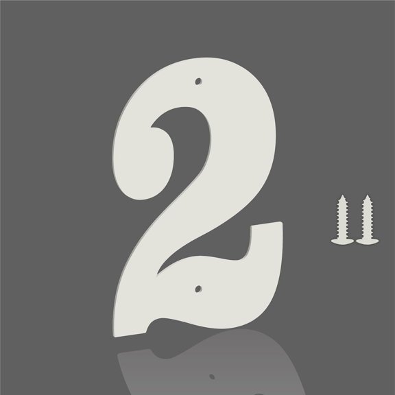 3 Inch White Metal Letters, Modern Metal House Address Letters and Numbers for Outside Signs, Outdoor Mailbox Numbers, for Door, Apartment, Office, Home Use(Number 2)