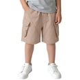 thumbnail image 3 of QIUOMBBP Athletic Quick Dry Shorts for Boys Solid Color Cargo Short Pants with Pockets Loose Summer Bottoms Pink 2Years, 3 of 10
