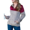 thumbnail image 2 of Doublju Women's Soft Sherpa Fleece Quarter Zip Pullover with Pocket with Plus Size, 2 of 3