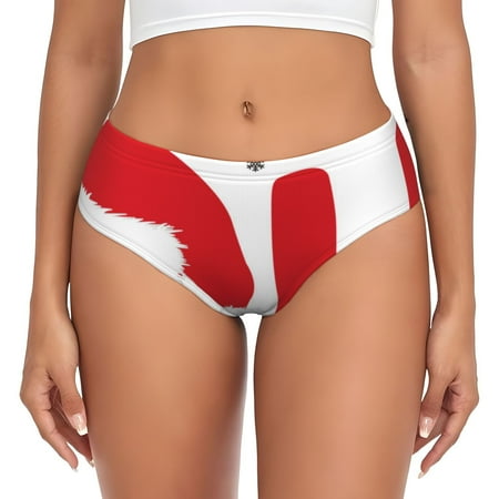 Uemuo HOHOHO Christmas Pattern Women s Cotton Underwear Full Coverage Briefs Soft Stretchy Breathable Underwear Brief-XX-Large