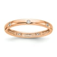 thumbnail image 2 of 14k Rose Gold Round Diamond Eternity Wedding Band Bezel Set Anniversary Ring Size 5 - 1/10 Ct., 2 of 6