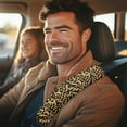 thumbnail image 3 of Uorisanigo Cool Leopard Print Seat Belt Sets Covers Fluffy 2-Pack Universal Car Seat Belt Pads Cover Thick Flannel Cover Seat Belt Cushion Harness Pad with All Cars and Backpacks, 3 of 7