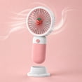 thumbnail image 6 of Portable Macaroon Mini Fan, Rechargeable Handheld Fan, 6.91×1.97 inches, for Outdoor Travel Camping Commuting, Strawberry Pattern（Pink）, 6 of 7