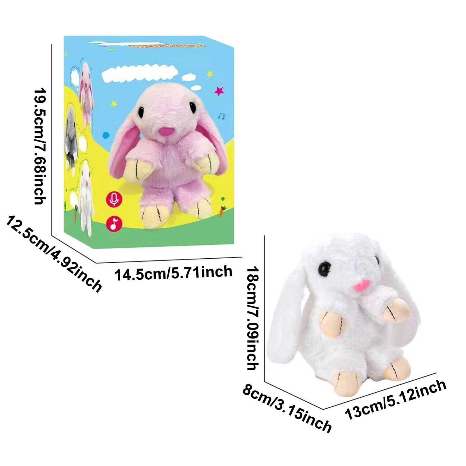 Easter Electronic Dancing Bunny Plush Toy, Singing and Recording Rabbit Stuffed Animal with Soft Ears, Interactive Musical Plush for Easter Basket Stuffers, Birthday Gifts, Home Decor