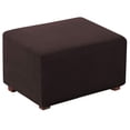 thumbnail image 1 of Flamingo P Stretch Ottoman Slipcover Folding Storage Stool Furniture Protector Soft Rectangle Slipcover with Elastic Bottom Removable Washable (Large, Chocolate Brown), 1 of 4