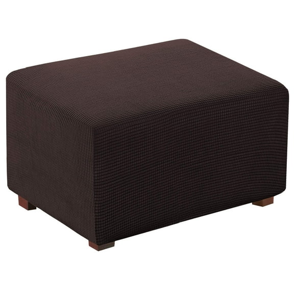 Flamingo P Housse Extensible pour Ottoman Tabouret de Rangement Pliant Protecteur de Meubles Housse Rectangulaire Douce avec Fond Élastique Amovible Lavable (Grand, Marron Chocolat)