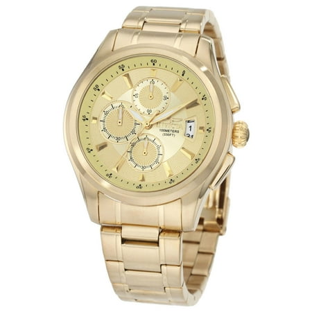 Invicta 1484 Men's Specialty Gold Tone Dial Gold Plated Steel Bracelet Chronograph Watch