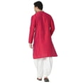 thumbnail image 4 of In-Sattva Men's Embroidered and Patterned Regular Fit Long Kurta Tunic; Vibrant Magenta; SM, 4 of 6