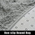 thumbnail image 6 of LOCHAS Luxury Round Fluffy Area Rugs for Bedroom Kids Nursery Rug Super Soft Living Room Home Shaggy Carpet 4 Feet, Gray, 6 of 6