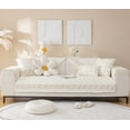 thumbnail image 2 of Nvzi Cotton Quilted Embroidery Sectional Couch Cover Furniture Protector Cover-35.4*62.9inch,White, 2 of 5