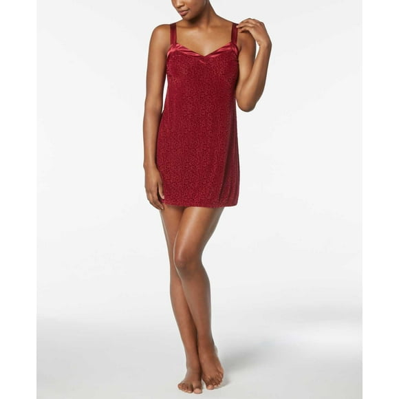 Flora Nikrooz Chemises en Velours Transparent pour Femmes Flora Bobbi Burnout, Brique, Petit