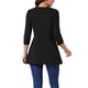 thumbnail image 3 of INSPIRAR CHIC Blusas Básicas de Mujer con Cuello en V y Manga 3/4 con Bolsillos, Corte Suelto, Color Negro, 3 of 5