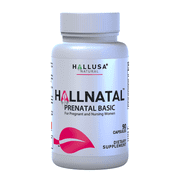 HALLUSA NATURAL Prenatal Basic Vitamins for Pregnant & Nursing Women, Folate 1.7mg, Iron 45mg, B12 & 20+ Nutrients, Non-GMO, 90 Capsules