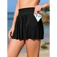 thumbnail image 3 of Charmo Women's Ruched Tummy Control Swim Shorts High Waisted Board Shorts with Pockets, 3 of 7