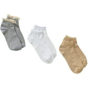 No Boundaries Texture Cable 3pk Low Cut Socks