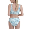 thumbnail image 5 of High Waisted Bikini Sets For Women, Dragonfly Flower Light Blue Swimsuits Tummy Control, Two Pieces Bathing Suit, 5 of 8