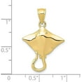 thumbnail image 3 of Solid 10K Yellow Gold Stingray Pendant - 27mm, 3 of 5