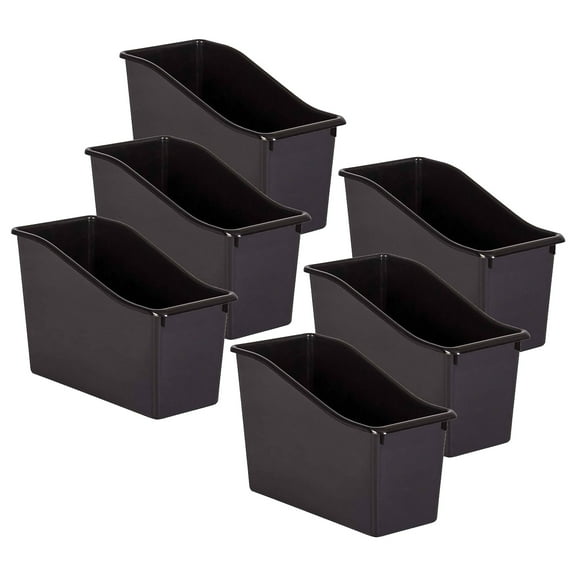 Teacher Created Resources Black Plastic Book Bin, Pack of 6
