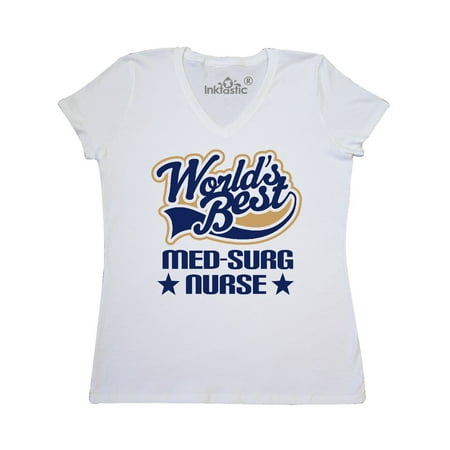 World's Best Med-Surg Nurse Women's V-Neck (Best Meds For Adult Add)