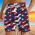 thumbnail image 2 of Summer Patriotic Shorts for Men Independence Day Bermuda Shorts Usa Flag Star Sweatpants Lace-Up Elastic Waist Beach Shorts Athletic-Fit Pants with Pockets, 2 of 4