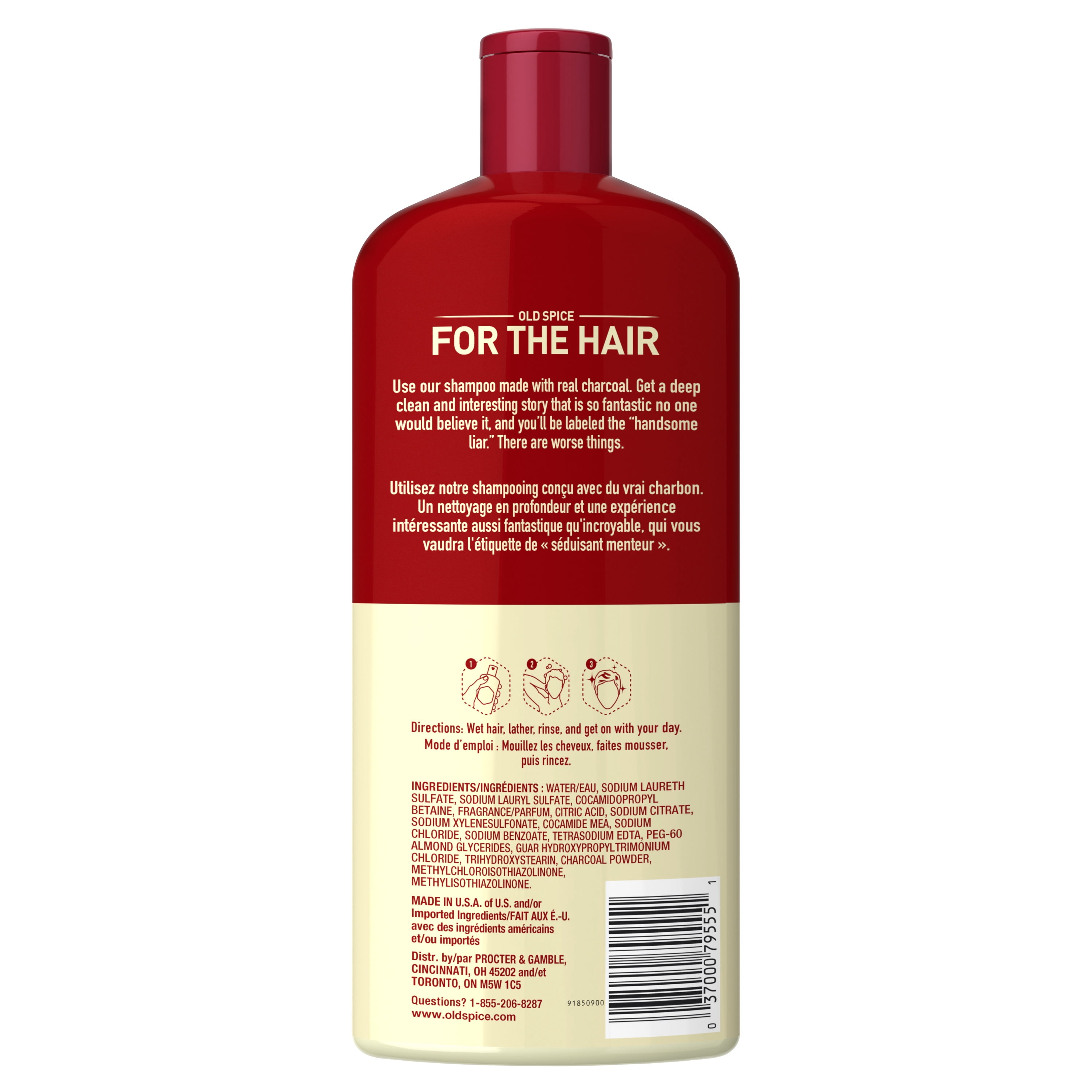Old Spice Mens Shampoo, Charcoal Volcano, 25.3 fl oz