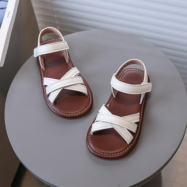 YUNAFFT Girls Soft Sole Sandals Breathable Non-Slip Hook & Loop Design Casual Outdoor Play Shoes for 18M-7Y