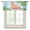 Blue, variant on Pink Flamingos Semi Sheer Valance Curtains Summer Red Hibiscus Flower Tropical Plant Wave Stripes Voile Valances Curtain Rod Pocket Small Window Treatment for Kitchen Bathroom Cafe 54"x18"