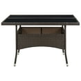 thumbnail image 3 of vidaXL Patio Outdoor Dining Table with Storage Solid Acacia Wood PE Rattan, 3 of 30